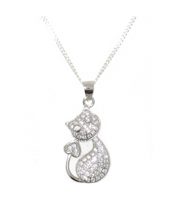 925 STERLING SILVER CAT PENDANT.